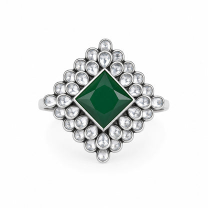 Silver Open Polki Ring