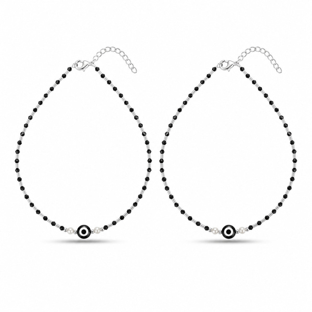 Evil Eye Anklet in 925 Sterling Silver