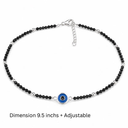 Evil Eye Anklet in 925 Sterling Silver