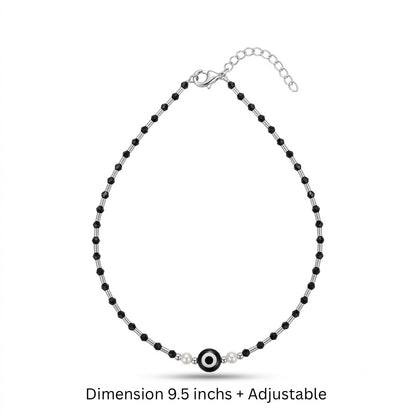 Evil Eye Anklet in 925 Sterling Silver