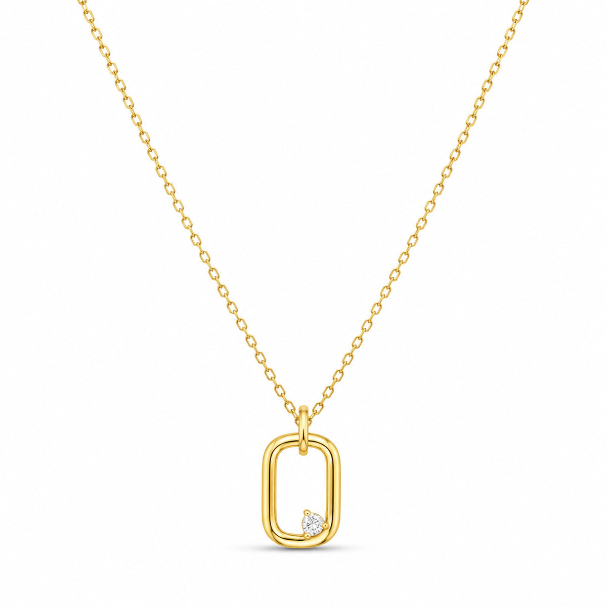 Celeste Solitaire Pendant Necklace in 925 Sterling Silver (Gold Plated)