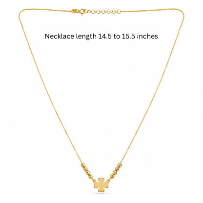 Lucky Clover Beaded Necklace in 925 Sterling Silver (Gold Plated)