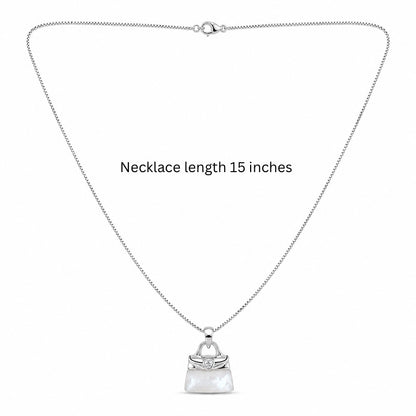 Luxe Handbag Pendant Necklace in 925 Sterling Silver