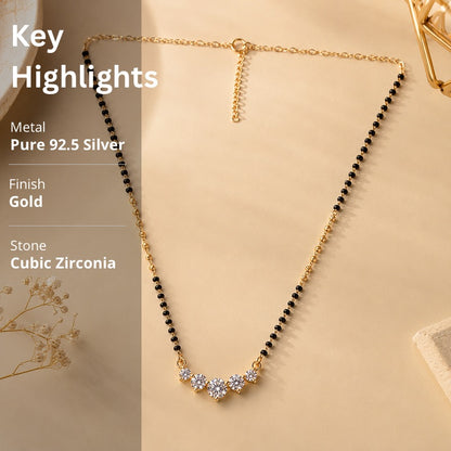 Minimal Mangalsutra in 925 Sterling Silver (Gold Finish)