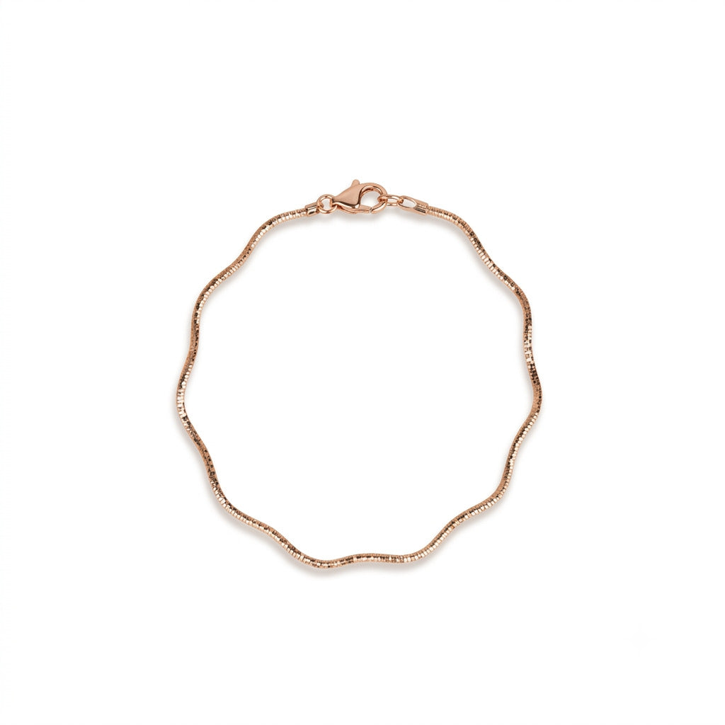Sleek Wavy Rose Gold Bracelet