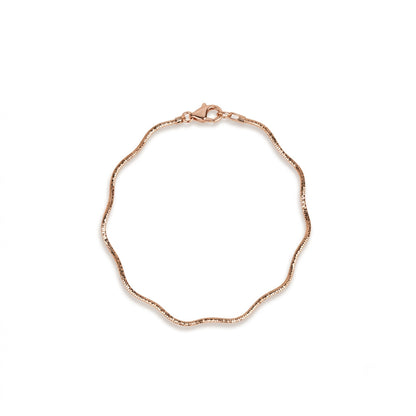 Sleek Wavy Rose Gold Bracelet